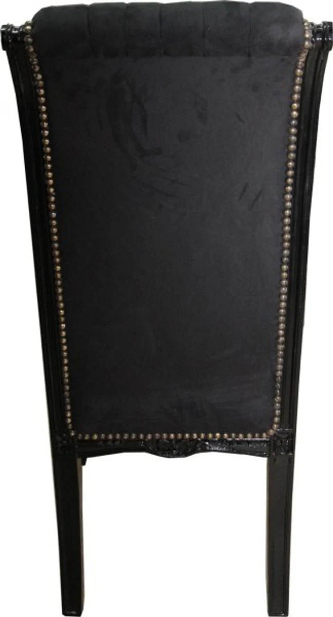 Baroque high-back dining room chair black / black - high-back chair furniture