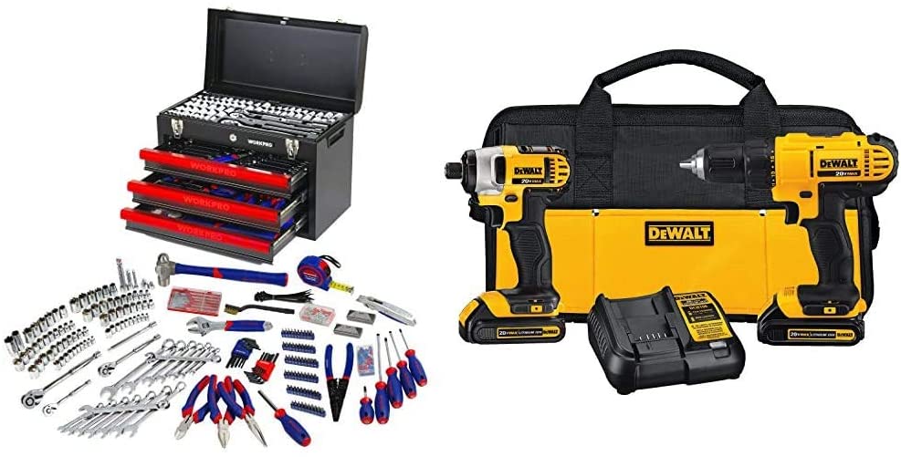 408-Piece Mechanics Tool Set mit 3-Drawer Heavy Duty Metal Box (W009044A)