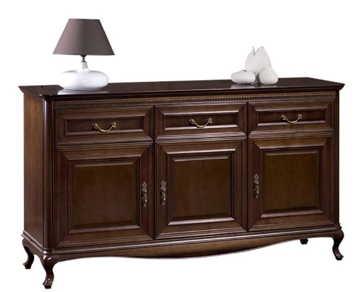 Luxury Art Nouveau chest of drawers with 3 doors and 3 drawers dark brown 166.1 x 45.6 x H. 95 cm - luxury quality