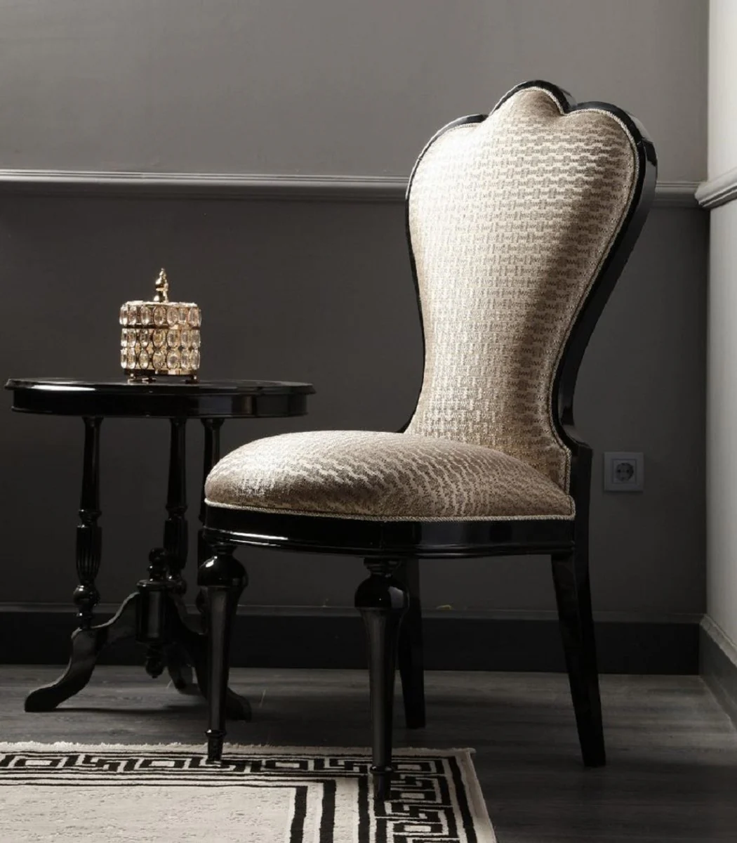 Luxury Baroque Dining Room Chair Gold / Black H. 120 cm - Baroque Dining Room Furniture