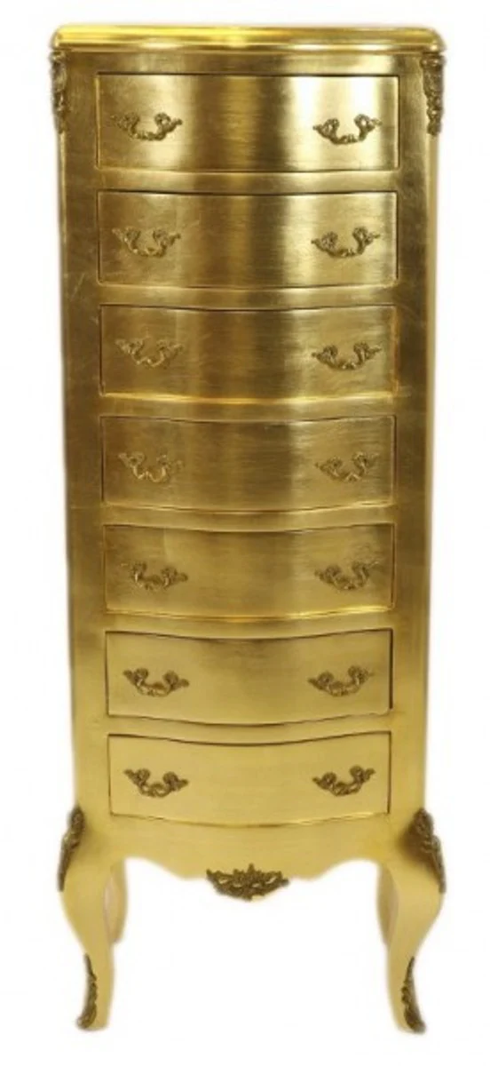 Baroque chest of drawers gold with 7 drawers 120 x 45x 35 cm - antique style