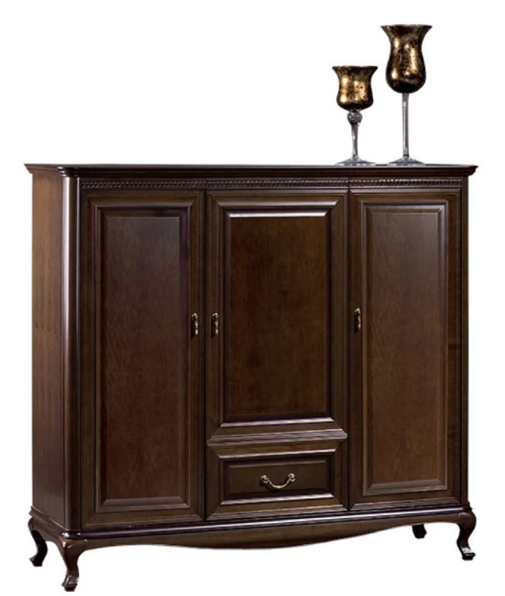 Luxury Art Nouveau living room cabinet with 3 doors and drawer dark brown 148.3 x 45.6 x H. 133.2 cm - luxury furniture