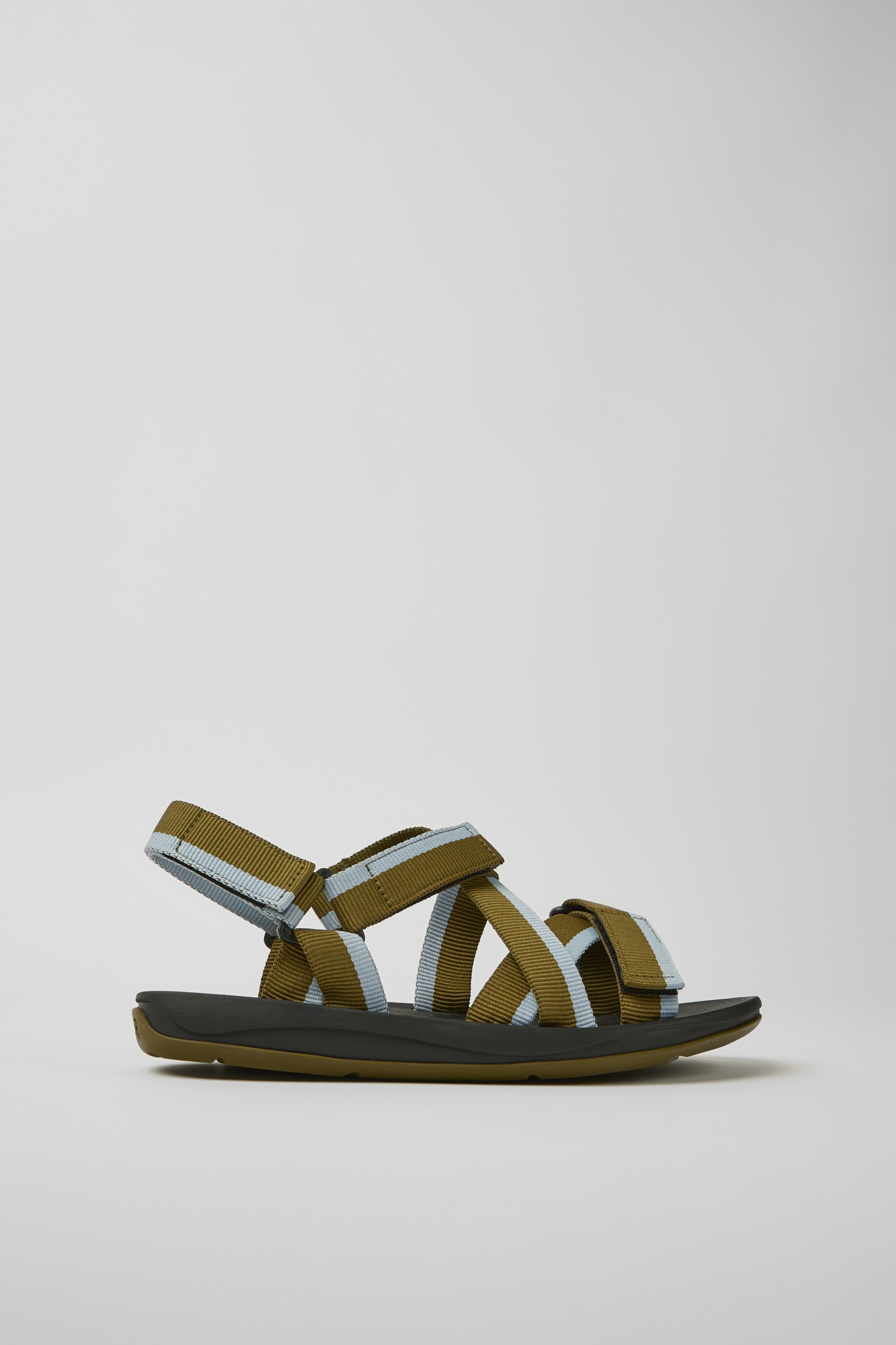 Match - Grüne und blau recycelte PET Sandalen für Herren