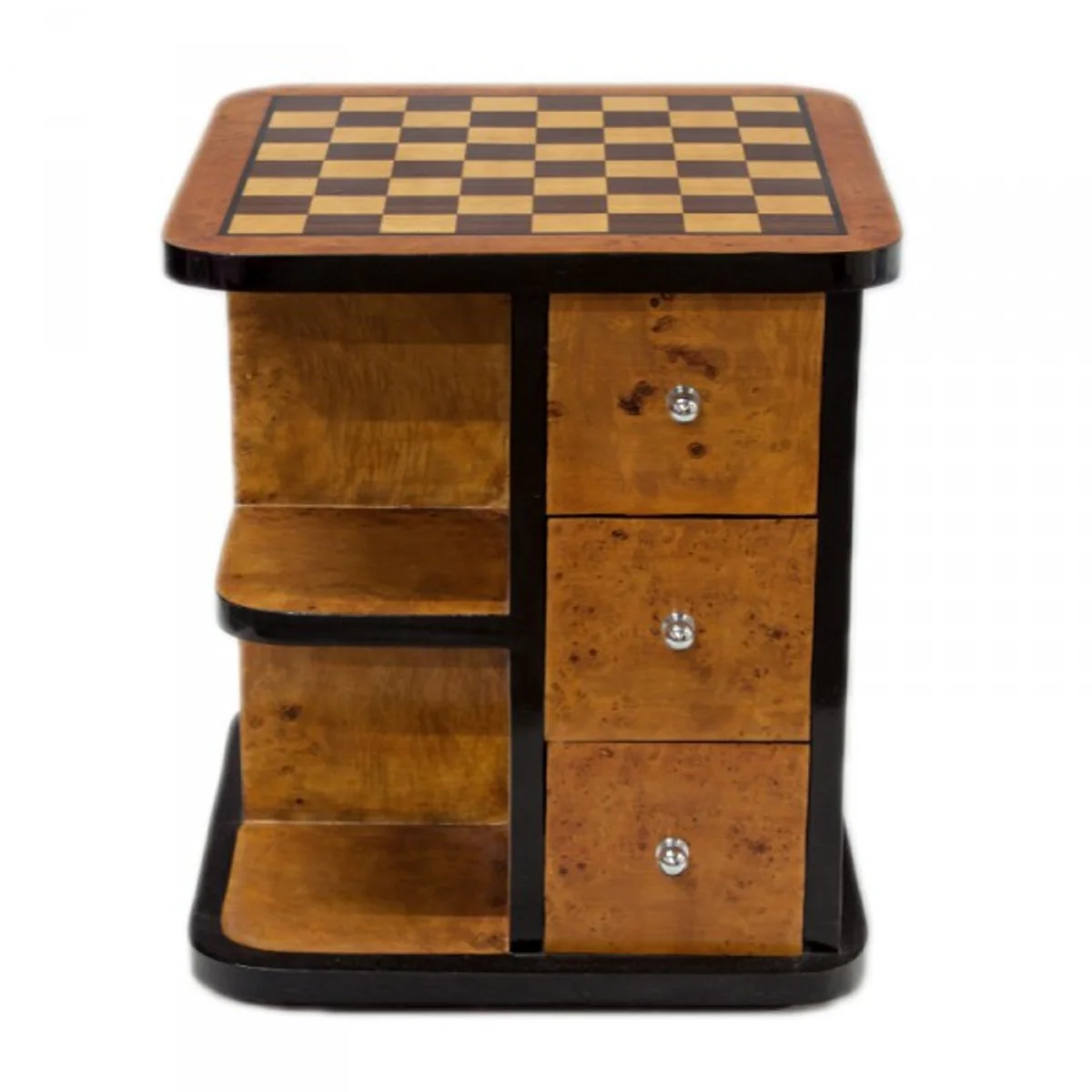 Art Deco game table chess / checkers mahogany L 50 x W 50 x H 55 cm - furniture antique style baroque