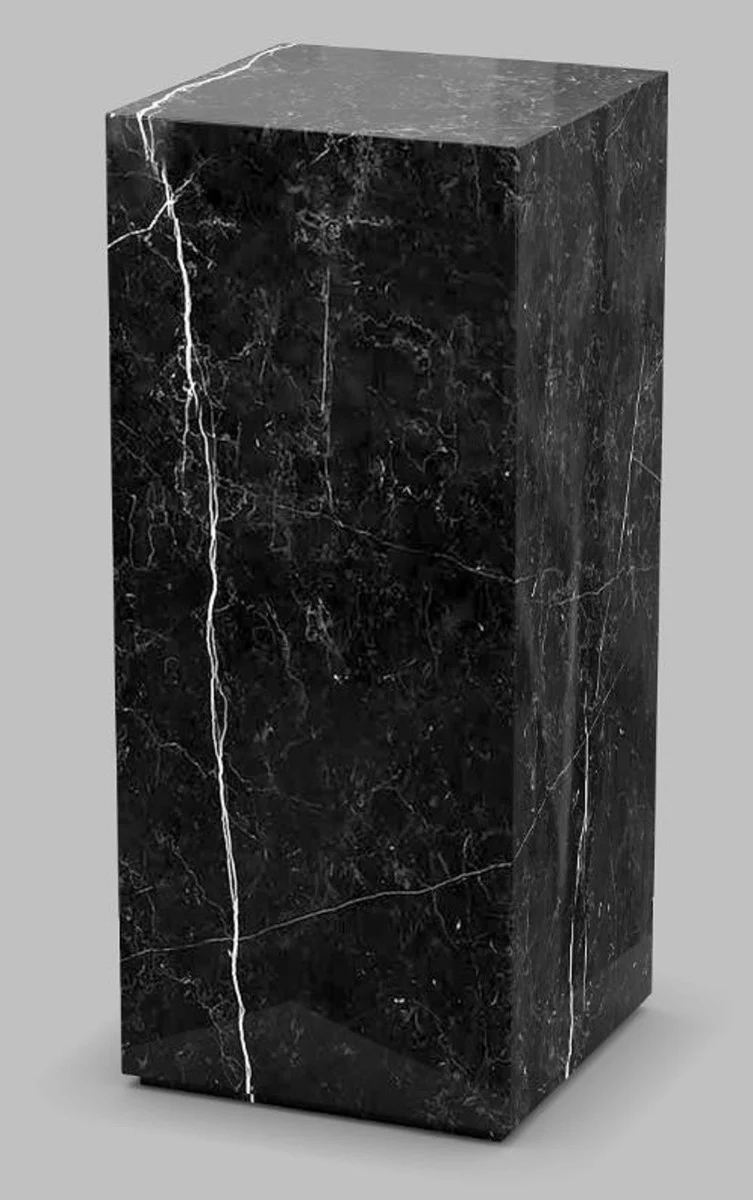 Luxury marble side table black 30 x 30 x H. 70 cm - decorative marble column - luxury marble living room furniture