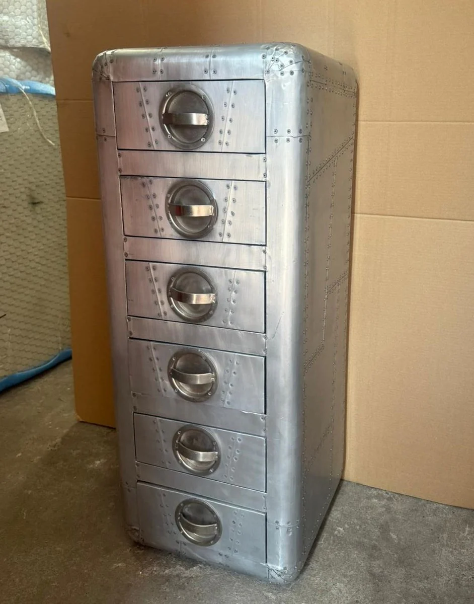 Aluminum chest of drawers with 6 drawers H. 100 cm - aluminum furniture