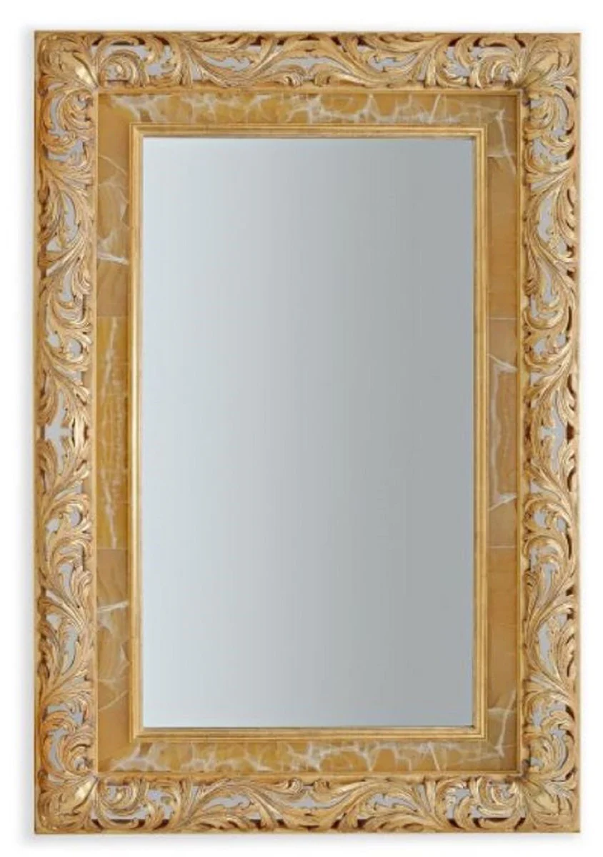 Luxury Baroque Mirror Antique Gold - Italian Baroque Style Solid Wood Wall Mirror - Luxury Furniture in Baroque Style - Magnificent Baroque Furniture - Made in Italy - Luxury Baroque Interior
