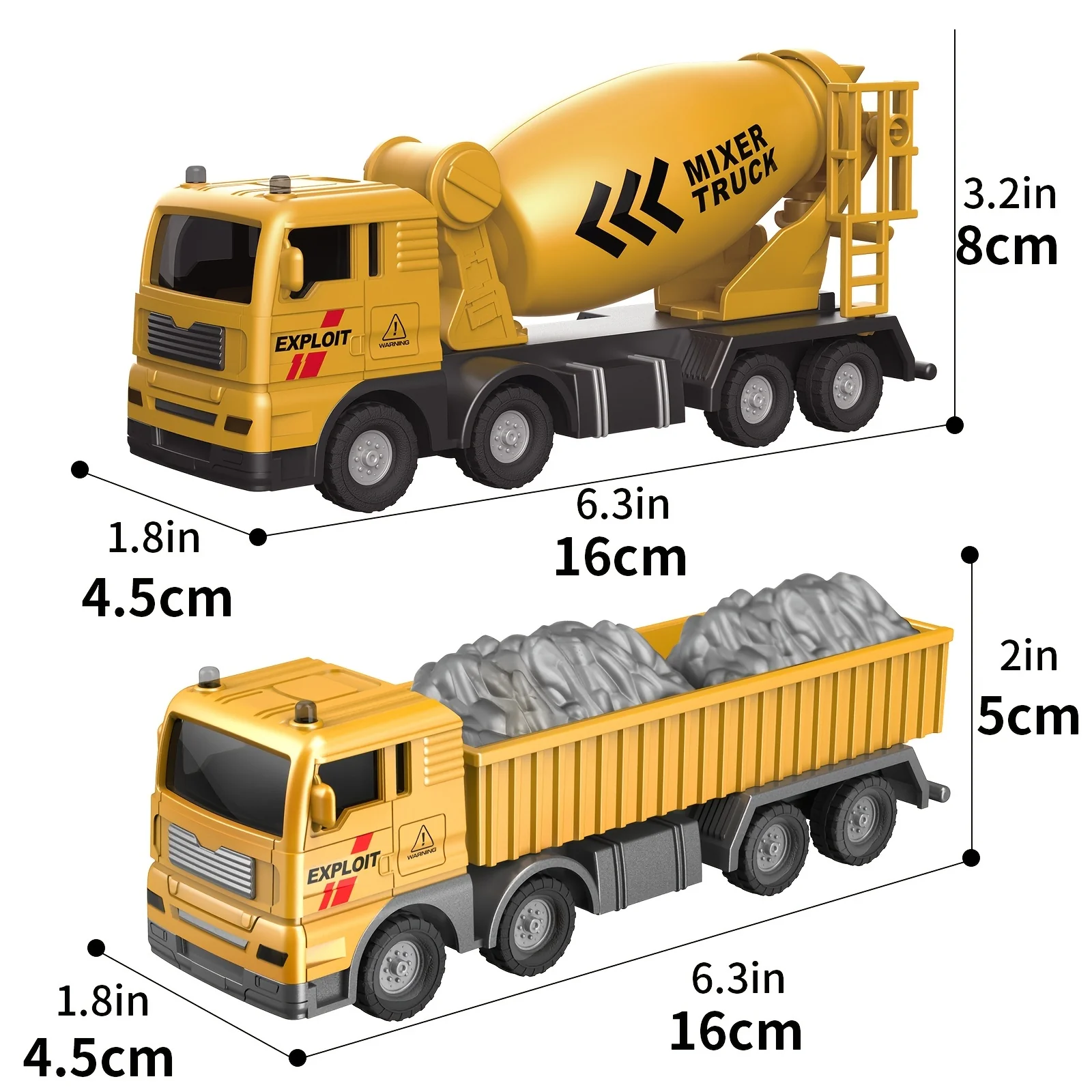 Aufregendes Baggerset aus Legierung für Kinder: Spaß beim Graben, Mischen und Entladen!