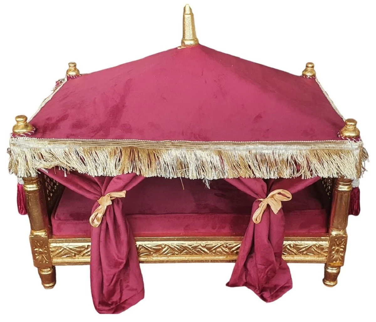 Baroque dog bed Bordeaux red / gold - Handmade antique style dog bed - Magnificent dog furniture in baroque style - Antique style animal furniture - Baroque animal furniture