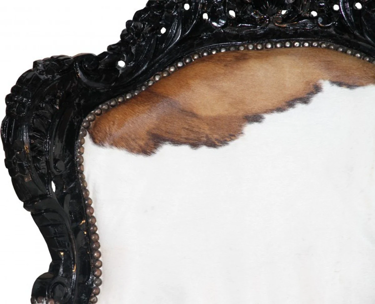 Barock Sessel King mit Kuhfell 85 x 85 x H. 120 cm - Limited Edition