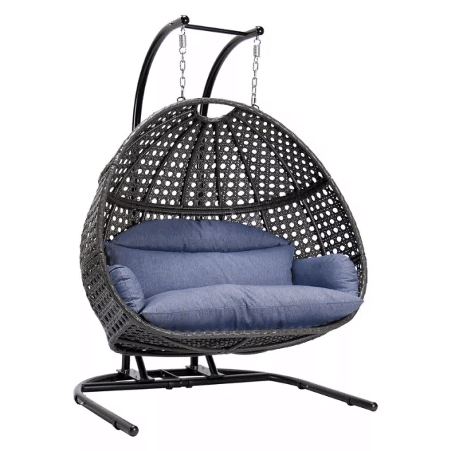 Patio Wicker Swing Stuhl mit Stand Rain Cover enthalten