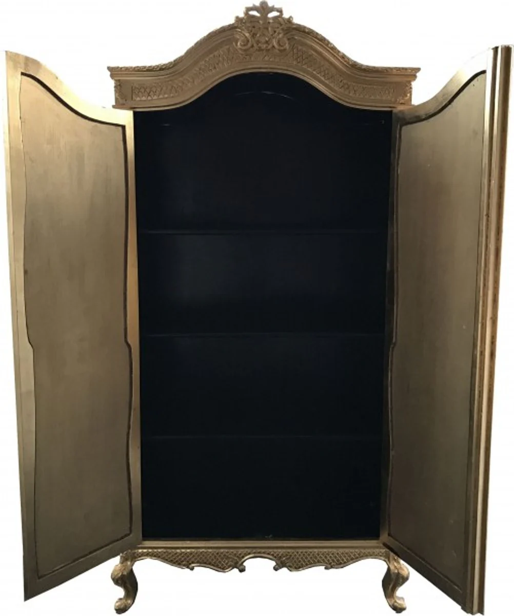 Baroque wardrobe gold W 110 x H 230 cm bedroom cupboard - antique style