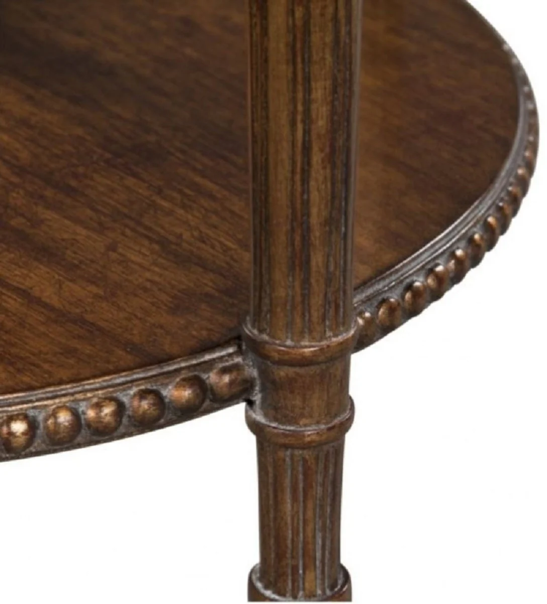 Luxury Baroque side table brown / white Ø 47 x H. 70 cm - Baroque living room furniture