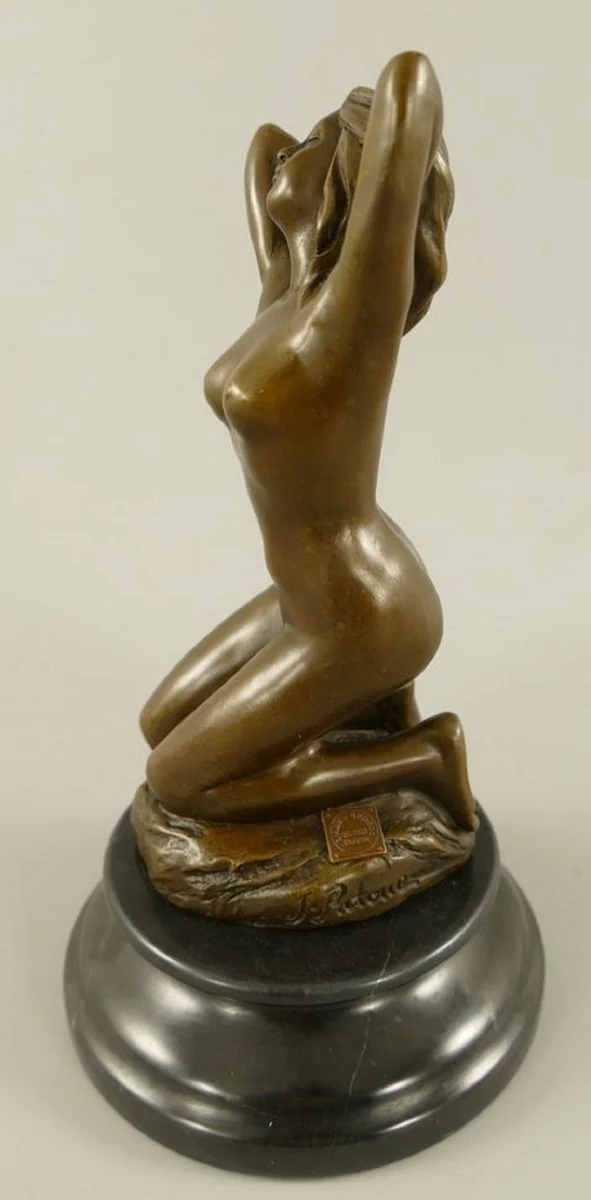 Jugendstil Bronze Deko Figur Frau Bronze / Schwarz H. 21 cm