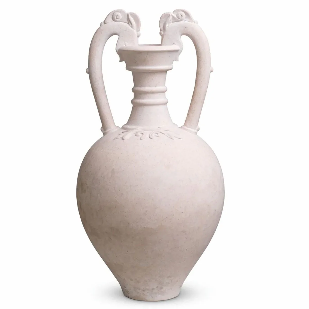 Luxus Barock Deko Amphore Sandfarben H. 53 cm - Wohnzimmer Deko