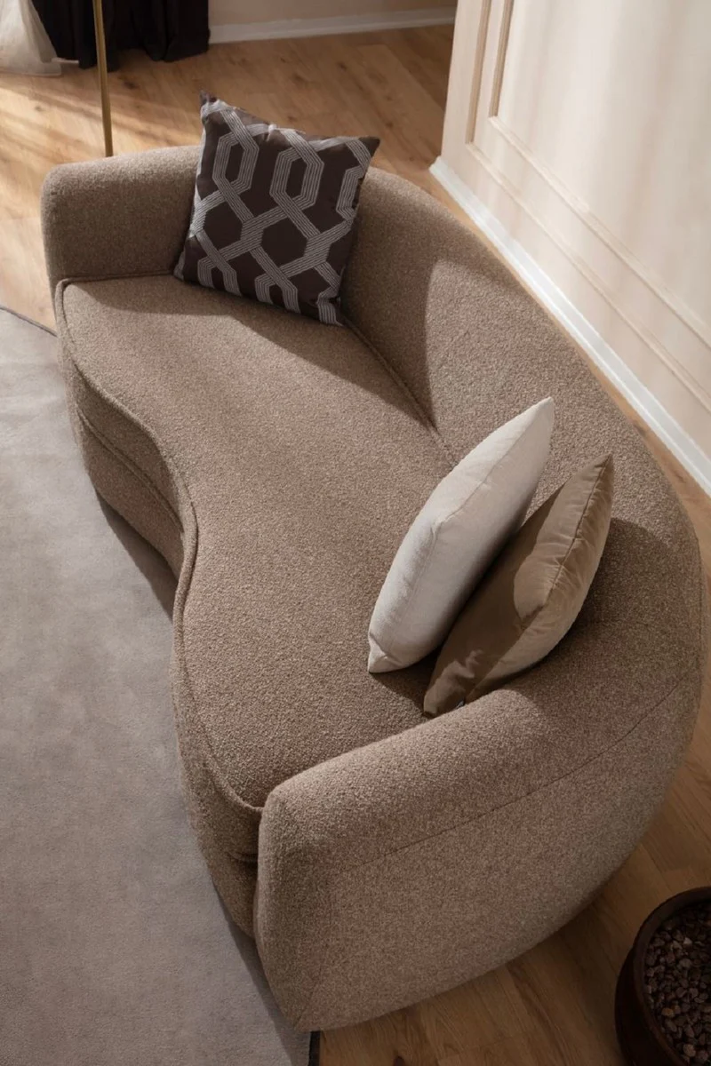 Luxury sofa brown / black 250 x 106 x H. 72 cm - living room sofa - hotel sofa - living room furniture - living room furniture - hotel furniture - luxury furniture - luxury furniture