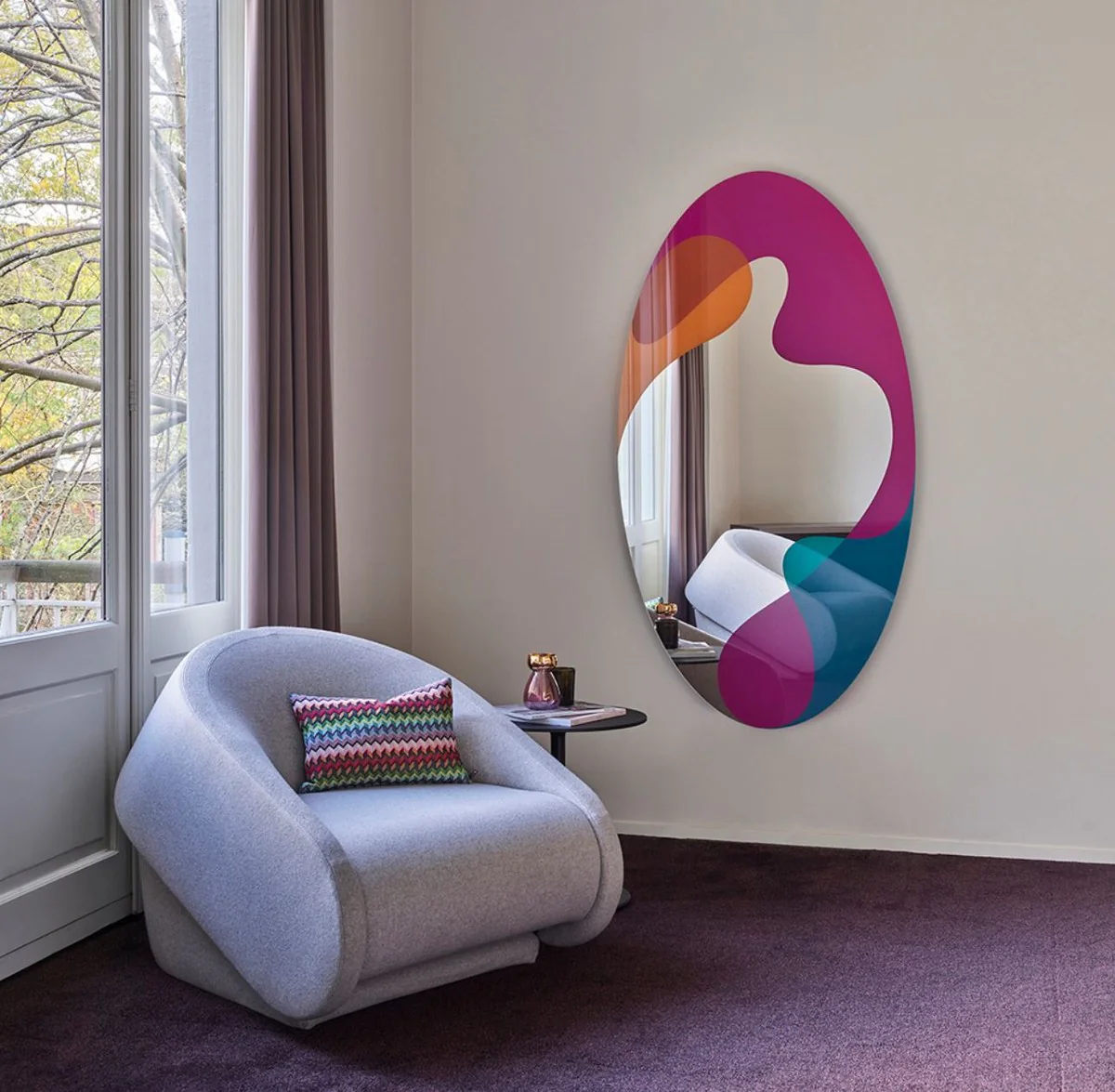 Designer wall mirror multicolored 94 x 2.5 x H. 175 cm - Modern design mirror - Luxury collection