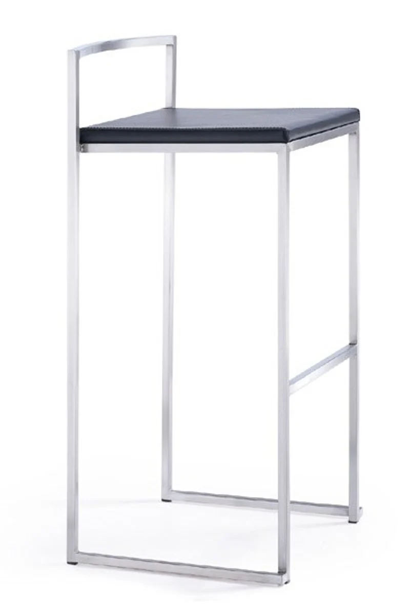 Designer bar chair square faux leather black, bar stool stackable