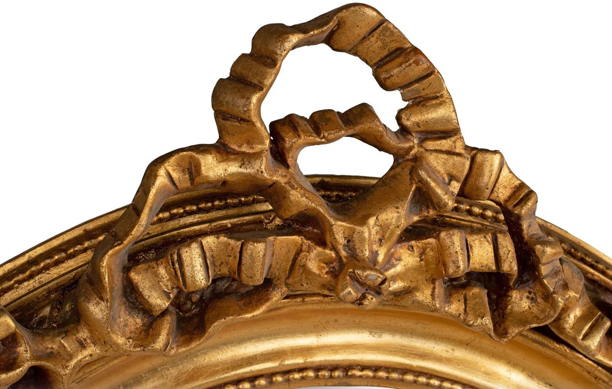 Baroque mirror gold 100 x 12 x H. 140 cm - Oval wall mirror in baroque style - Antique style wardrobe mirror - Living room mirror - Baroque furniture