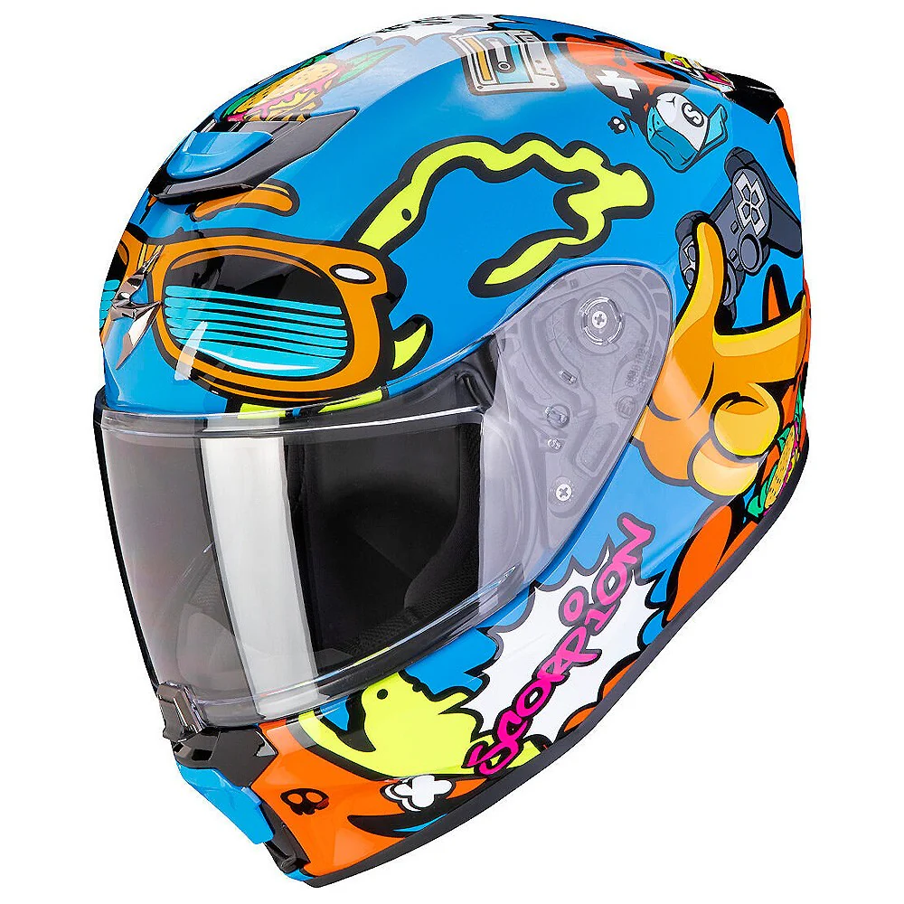 CASCO SCORPION EXO-JNR AIR FUN INFANTIL AZUL / NARANJA