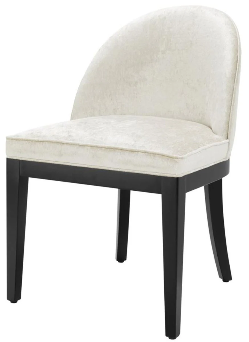 Luxury dining room chair antique white / black 55 x 61 x H. 84 cm - Luxury Furniture