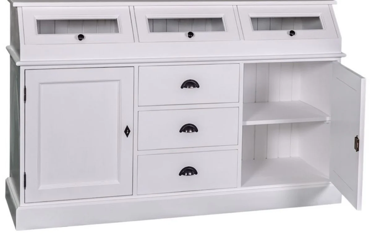 Country house style kitchen cabinet / buffet cabinet white 163 x 50 x H. 226 cm - country house style furniture