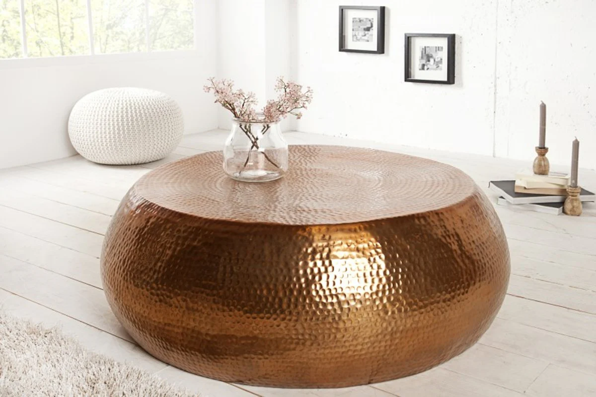 Luxury coffee table copper 82 cm copper - living room salon table
