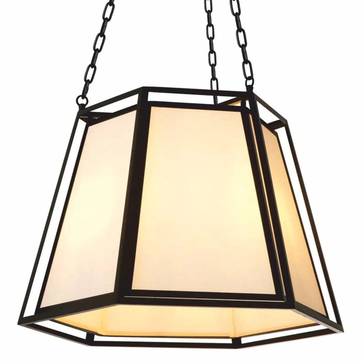 Luxury hanging lamp black / cream H. 120.5 cm - Luxury Lights
