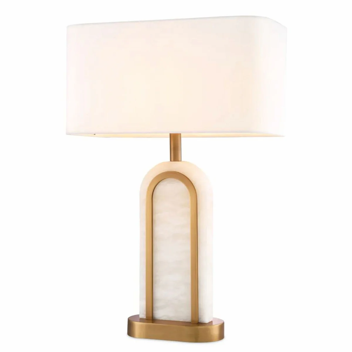 Luxury table lamp antique brass / alabaster / white H. 67 cm - Luxury Lights