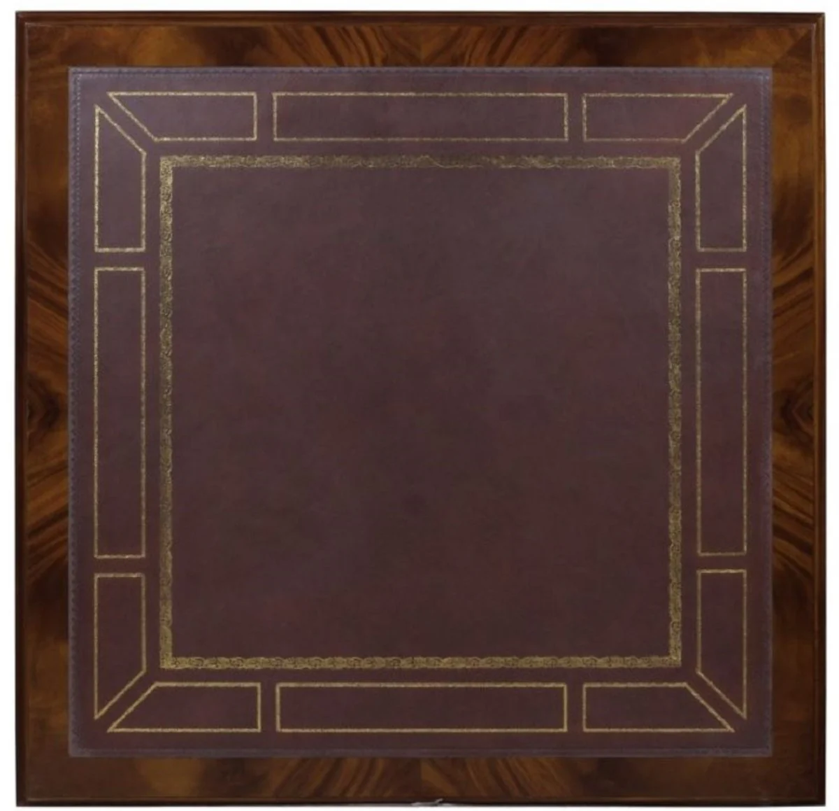 Luxury baroque living room table dark brown / brown 100 x 100 x H. 49 cm - coffee table with 20 drawers