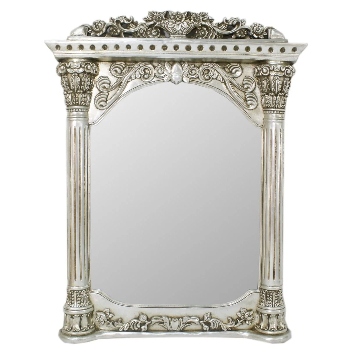 Baroque wall mirror silver 90 x H. 115 cm - Baroque style mirror antique style furniture