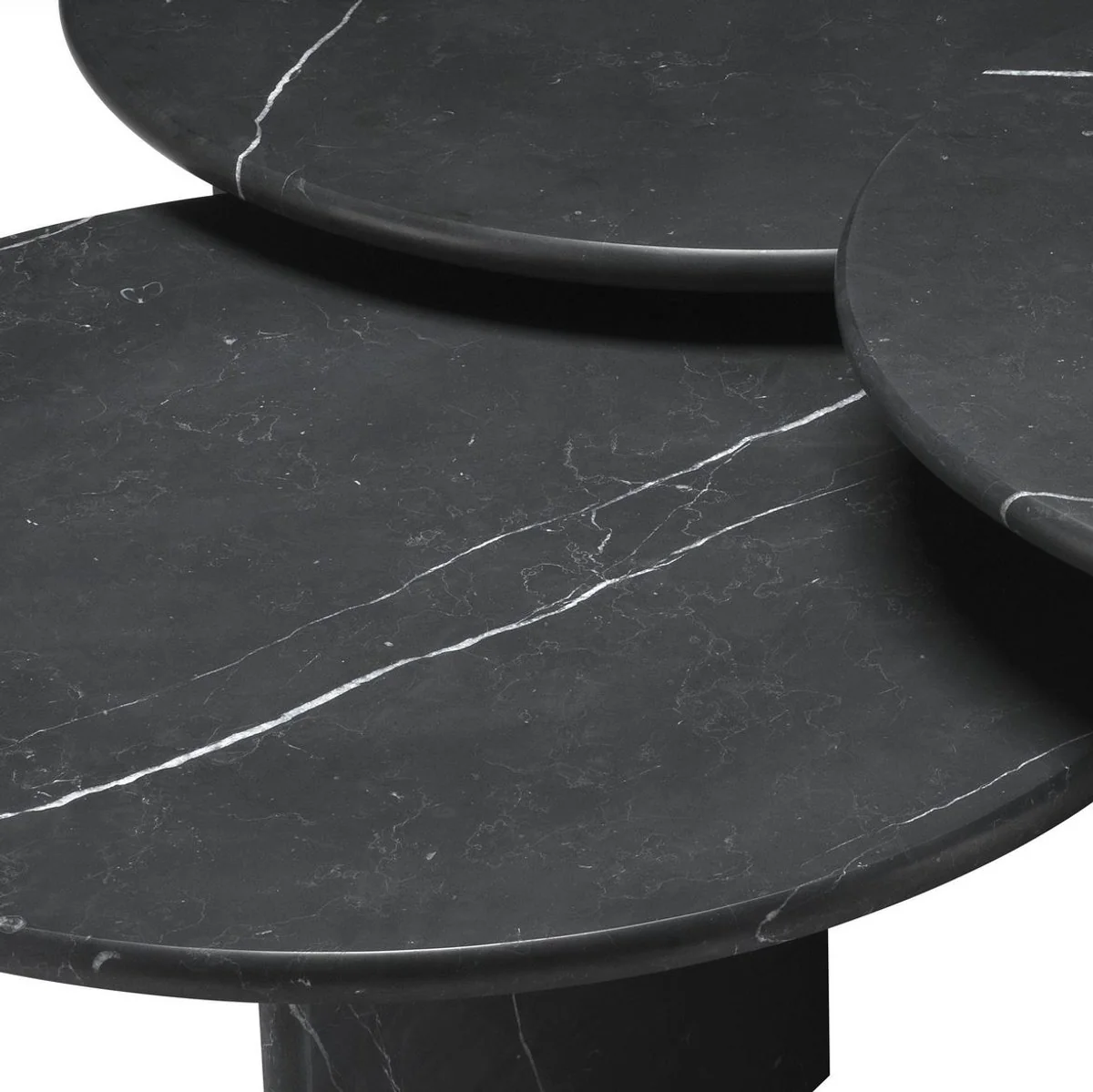 Luxury coffee table set black - 3 living room tables made of high-quality marble - luxury living room furniture