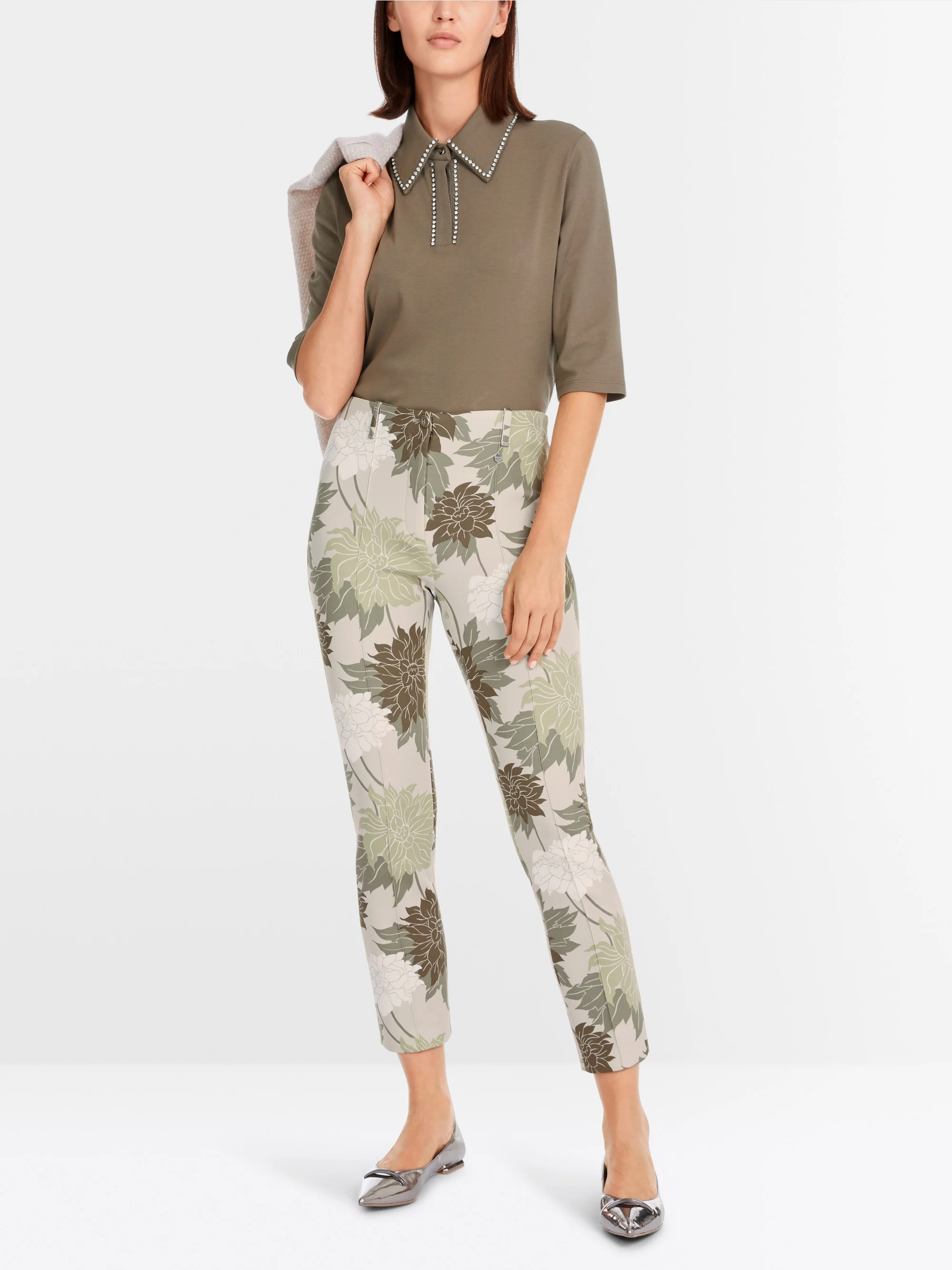 Marc-Cain Poloshirt mit Strassverzierung