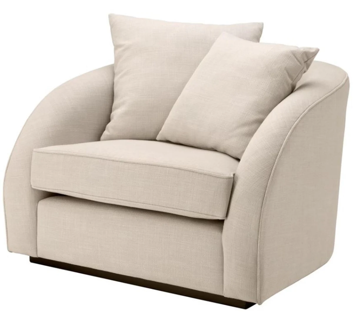 Luxus Hotel Salon Sessel Naturfarbig 101 x 91 x H. 72 cm - Wohnzimmer Möbel