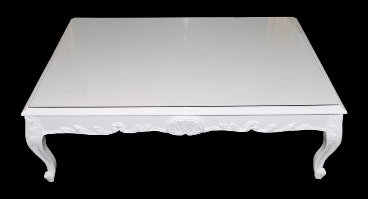 Baroque coffee table white 120 x 85 cm - coffee table - living room table - Limited Edition