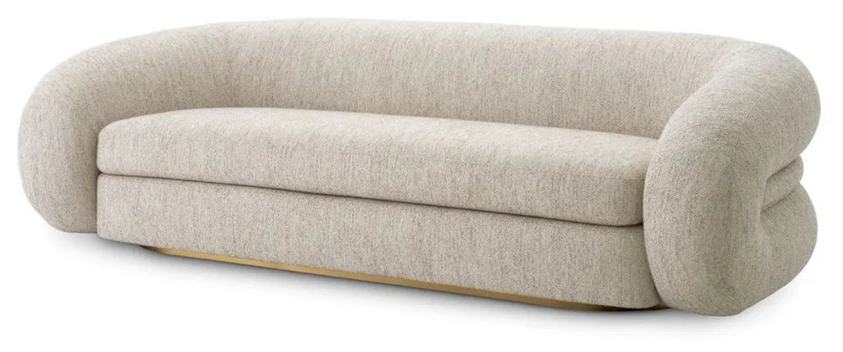 Luxury sofa light gray / brass 230 cm - Luxury living room & hotel furniture