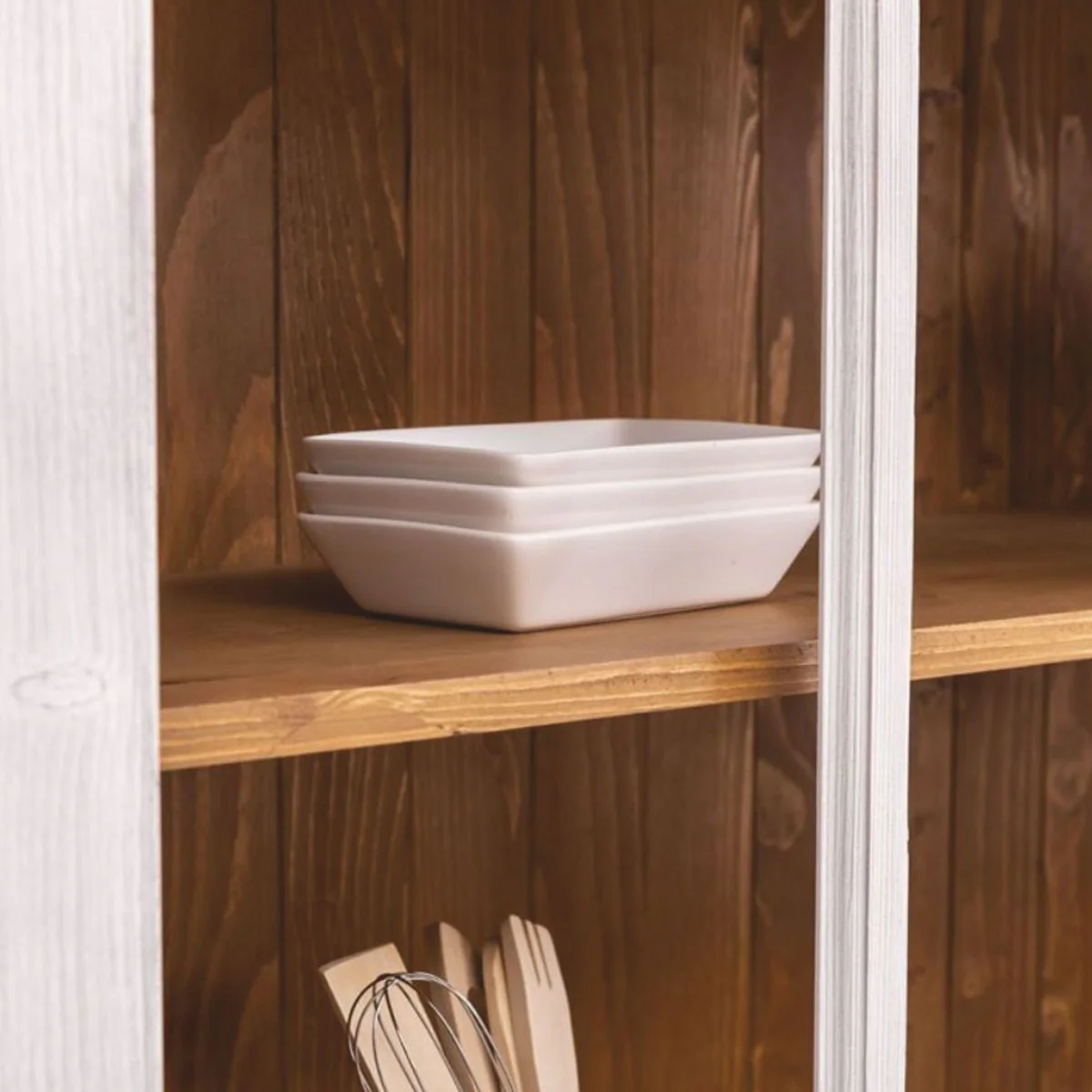 Country house style dining room cabinet light gray / brown 245 cm - dining room furniture