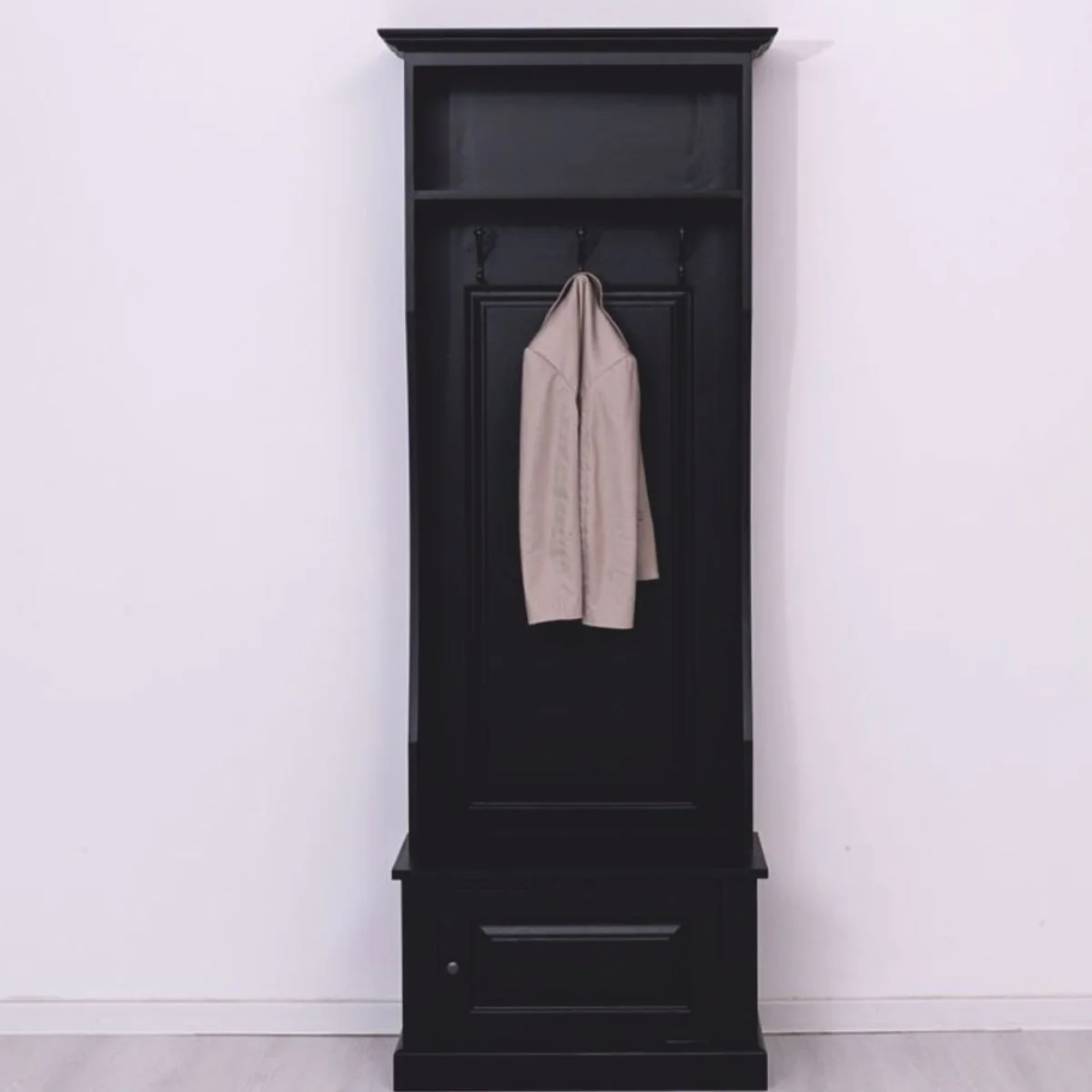 Country house style wardrobe black 80 x H. 210 cm - wardrobe furniture