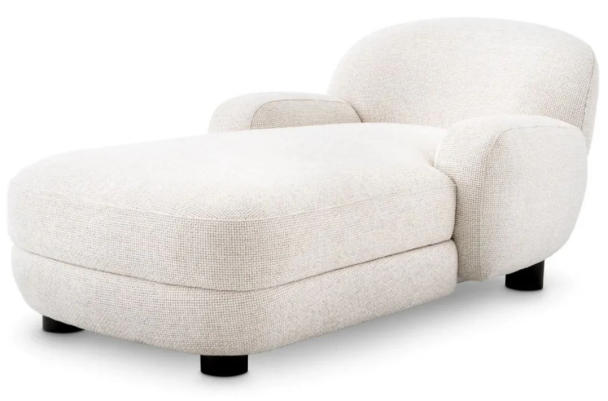 Luxury chaise longue white / black 95 x 170 x H. 69 cm - Living room lounge chair - Recamiere - Living room furniture - Luxury furniture - Luxury quality