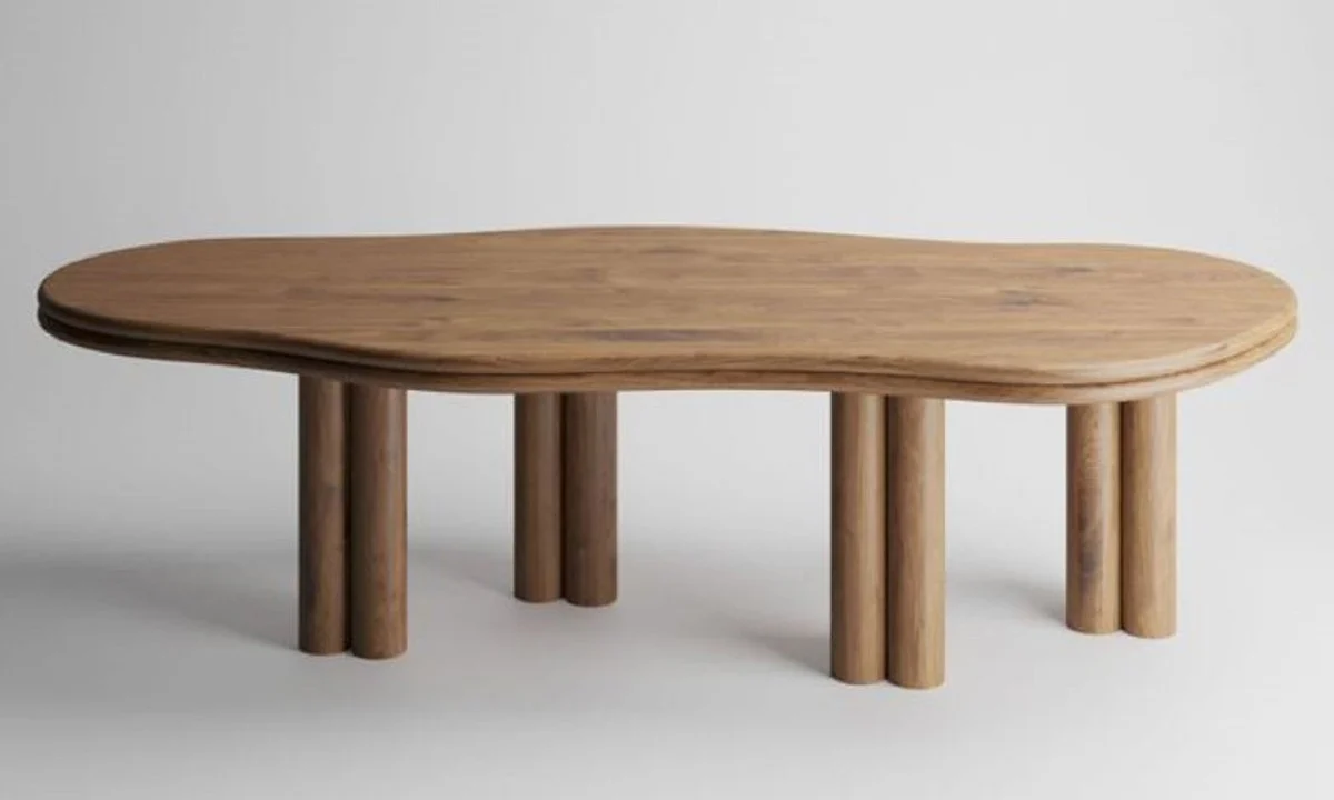 Luxury solid wood dining table natural colors 210 x 98 x H. 76 cm - oak wood dining room table - dining room furniture - luxury furniture