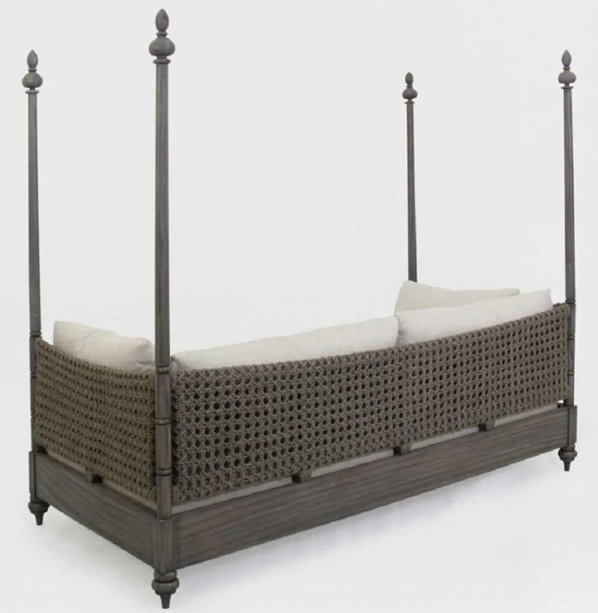 Luxury sofa bed gray / cream 219 x 110 x H. 200 cm - Elegant solid wood sofa - Living room furniture - Luxury quality