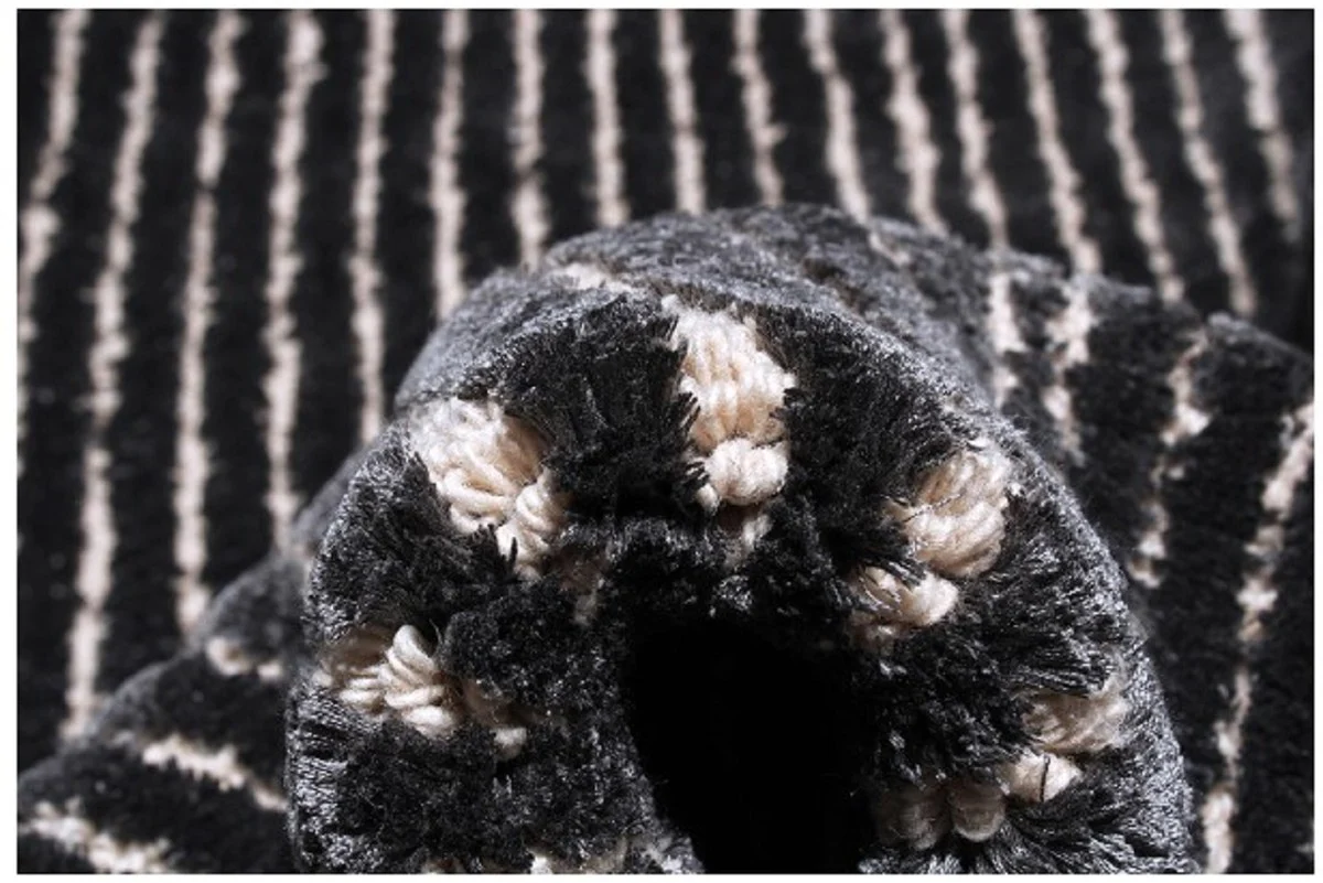 Luxury rug gray / black 160 x 230 cm - rectangular living room rug - bedroom rug - luxury interior - luxury quality