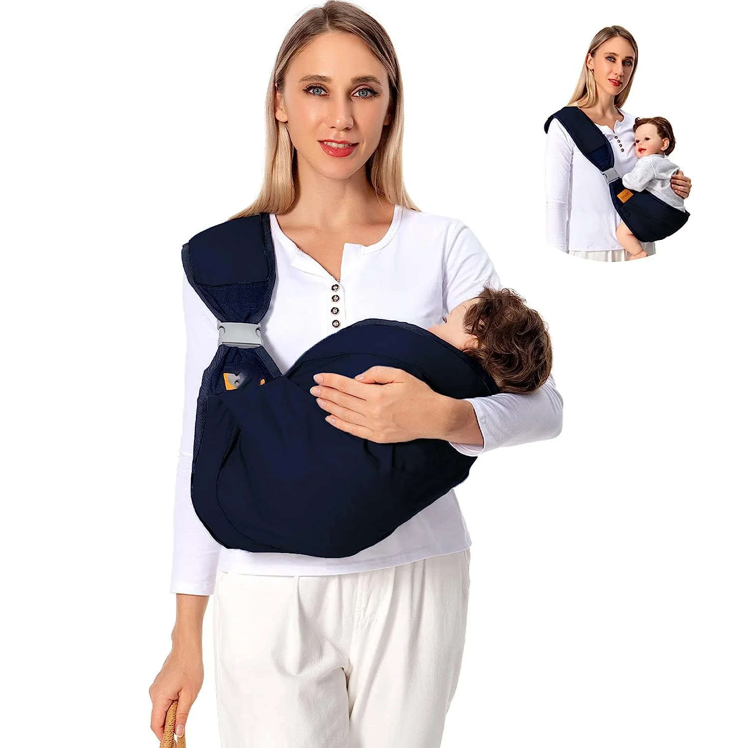 Babytrage für Neugeborene bis Kleinkinder, leichte Babytrage, Babytragetuch, Baby-Hüftsitztrage für Kleinkindertrage, Babyhaltertrage, Stilltrage, Tragkraft 3,6–20,3 kg, Grau