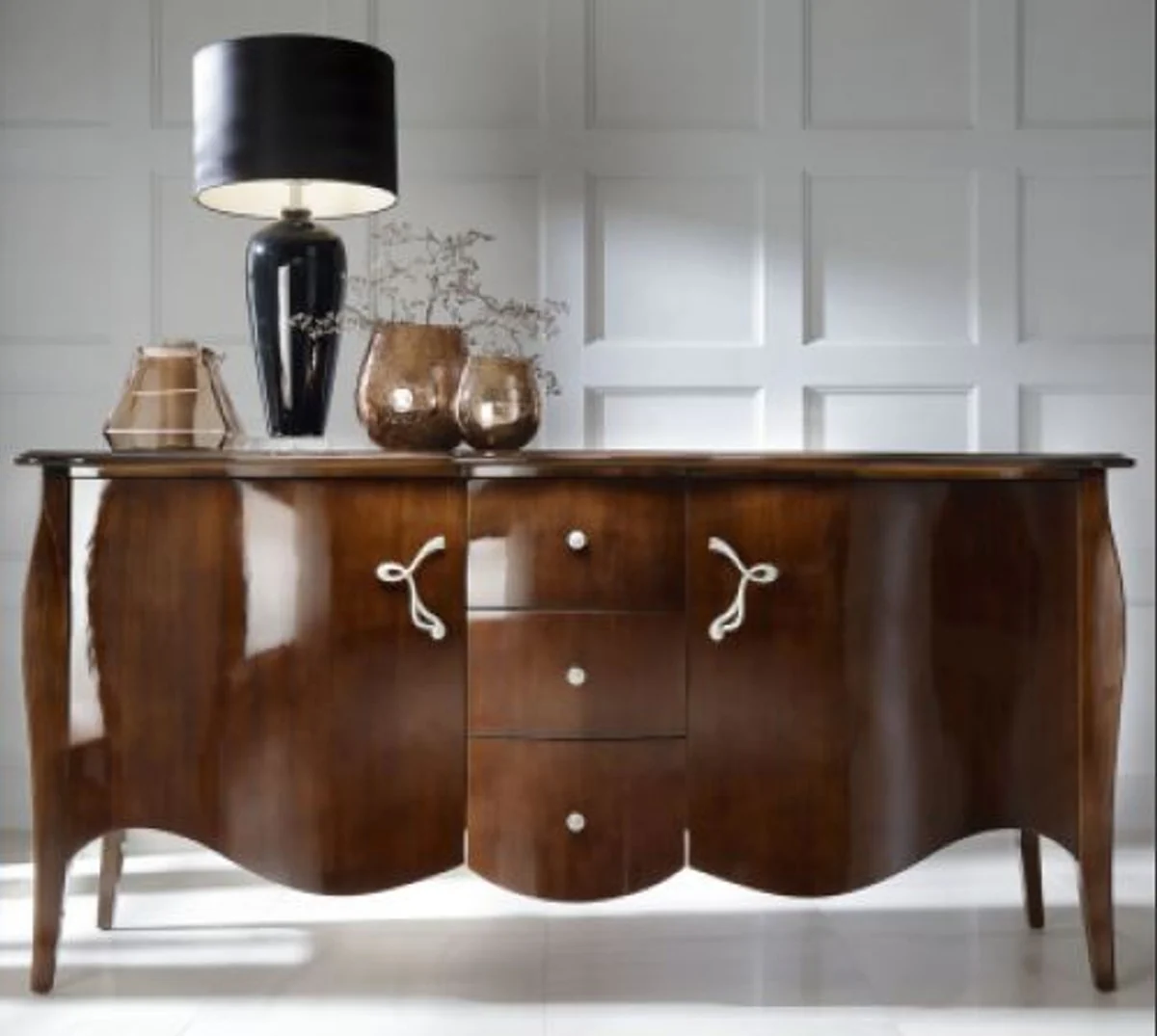 Luxury Baroque chest of drawers brown 201 cm - Sideboard Art Deco furniture