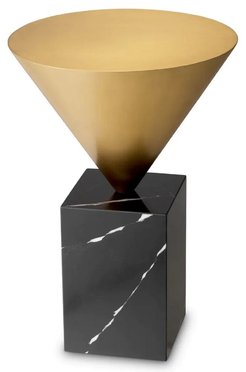 Luxury side table brass / black Ø 42 x H. 61 cm