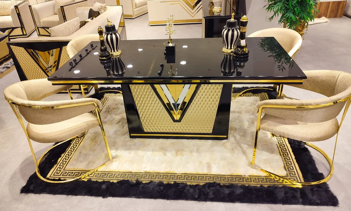 Luxury Dining Room Set Black / Gold - Luxury Dining Room Furniture