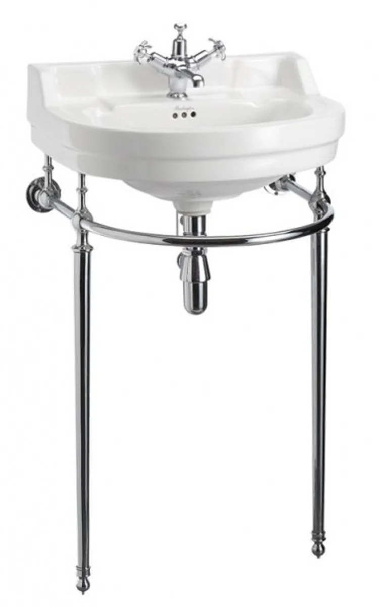 Art Nouveau standing washbasin white / chrome W 56cm - Art Deco washbasin baroque antique style