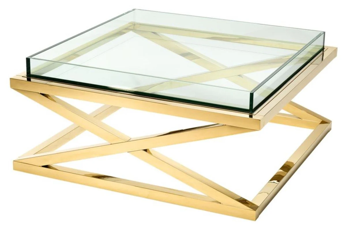 Luxury coffee table / living room table gold 100 x 100 x H. 46.5 cm - Hotel Furniture
