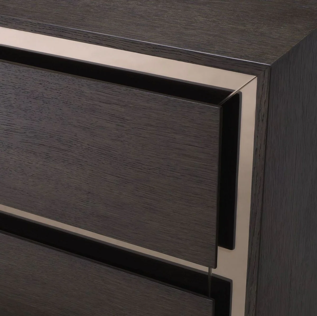 Luxury solid wood chest of drawers with 4 drawers mocha / bronze 100 x 46 x H. 100 cm - Bedroom chest of drawers - Bedroom furniture - Luxury furniture - Luxury furnishings - Luxury furniture