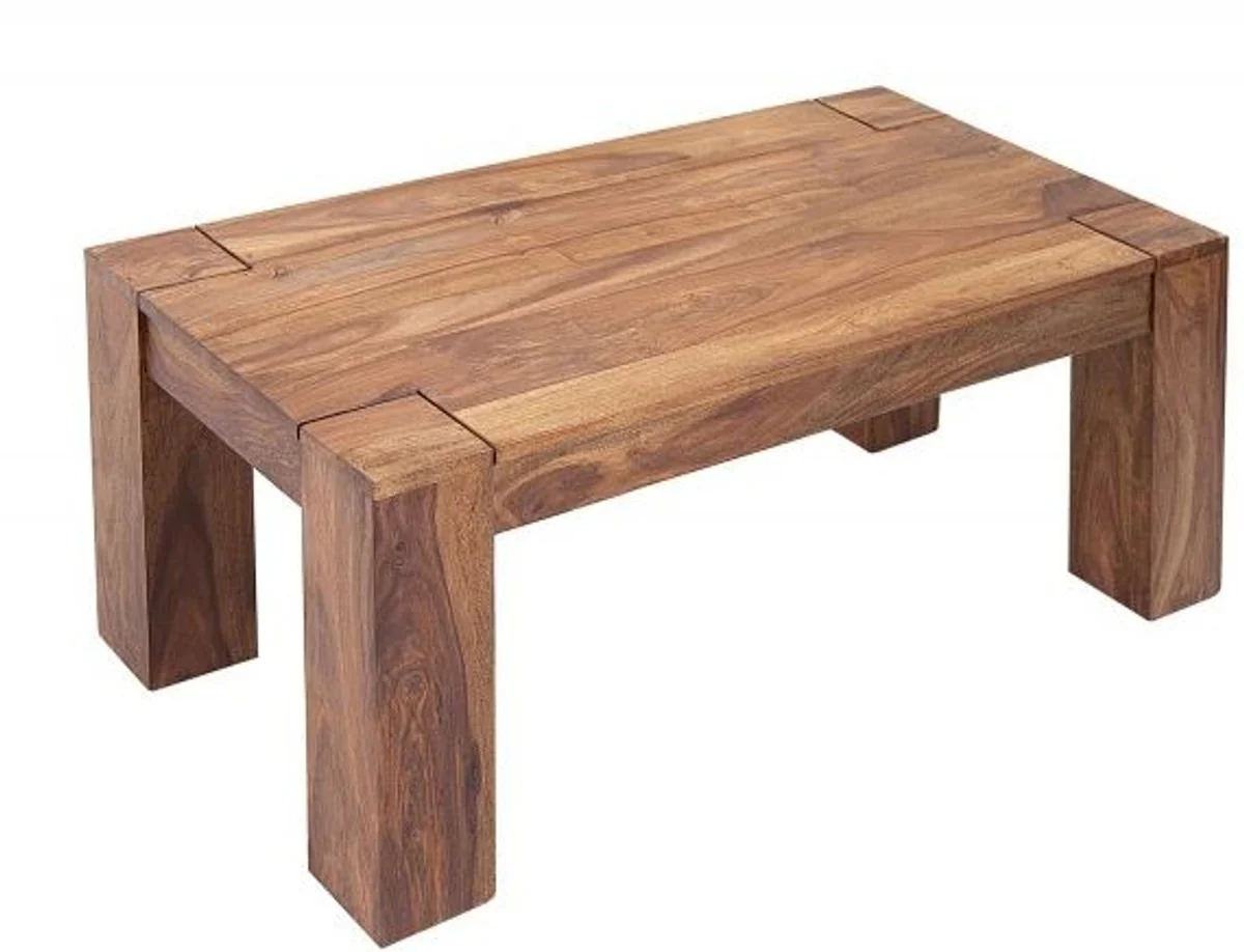 Designer solid wood coffee table natural 100 x H. 40 cm - solid wood - salon living room table